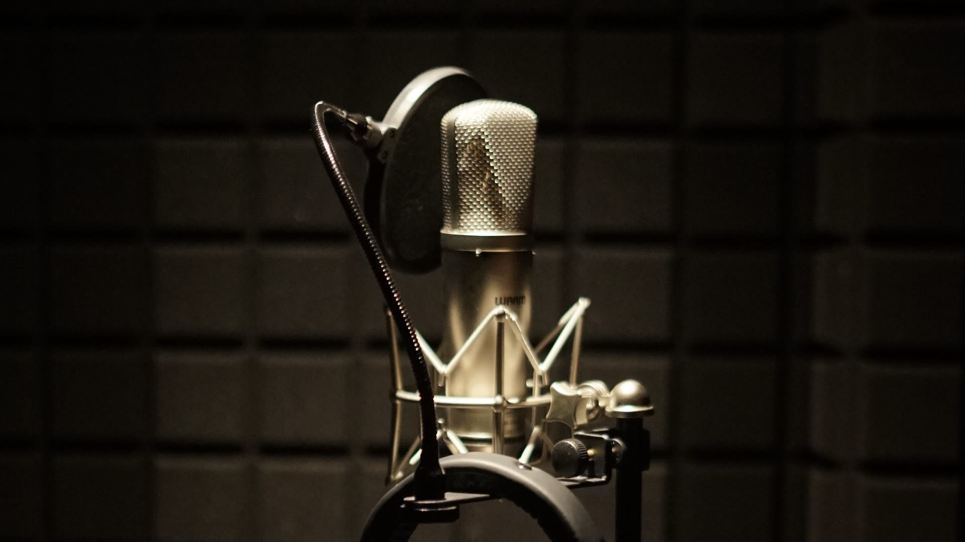 Vocal booth at the DIMULTI Music studio where jingle music and audio logo vocals are recorded