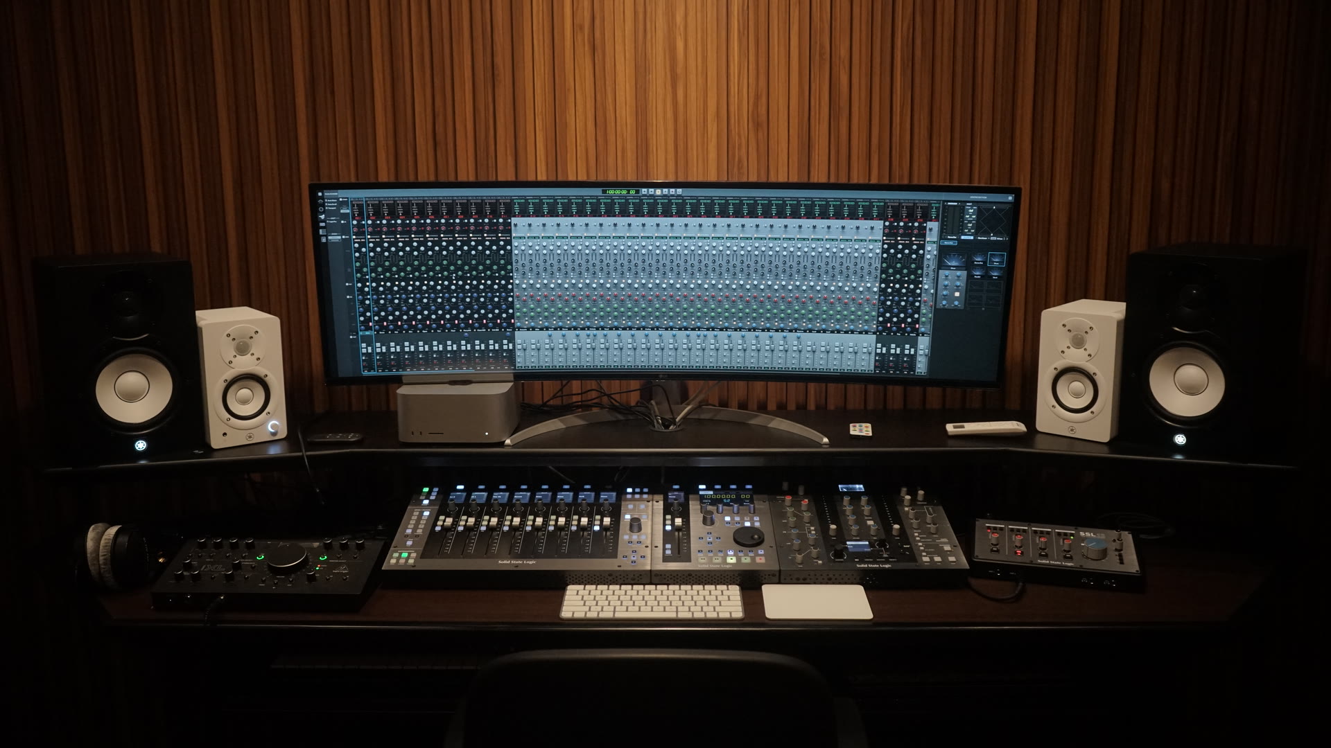 Control room at the DIMULTI Music studio where a music producer mixes and finishes each recording